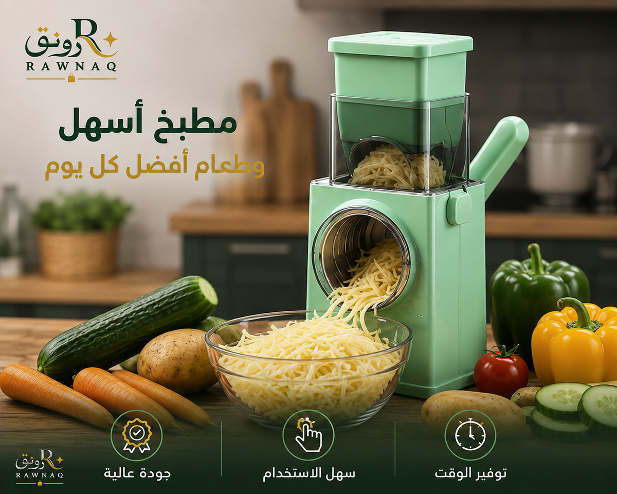 قطاعة خضروات متعددة الوظائف 4 في 1 – تقطيع سريع وسهل