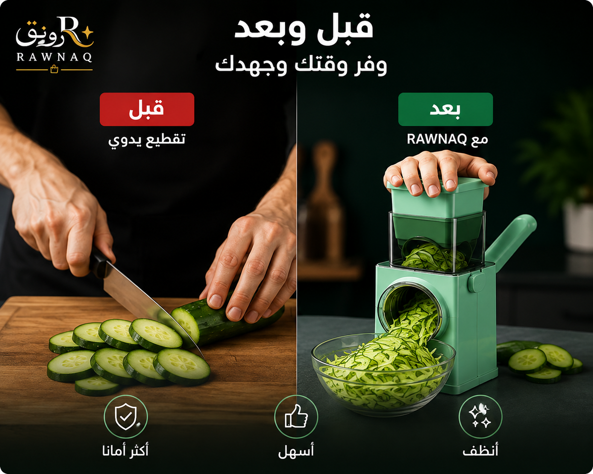 قطاعة خضروات متعددة الوظائف 4 في 1 – تقطيع سريع وسهل
